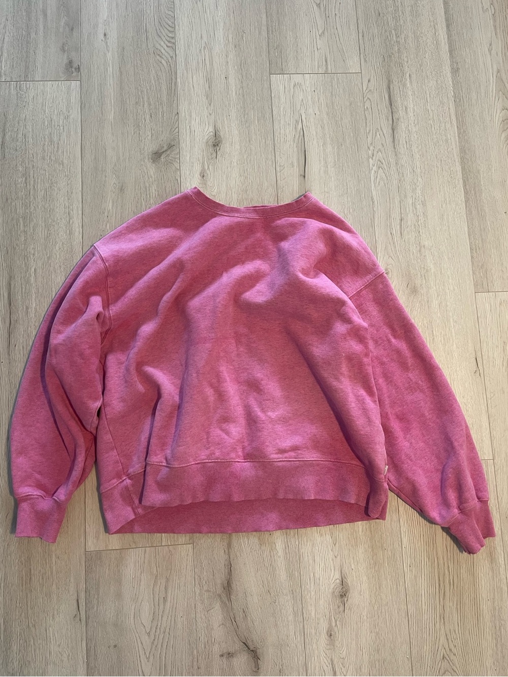 Aritzia TNA Cozy Fleece Boyfriend Crew Sweatshirt - Heather Pink Sweater - Picture 1 of 8